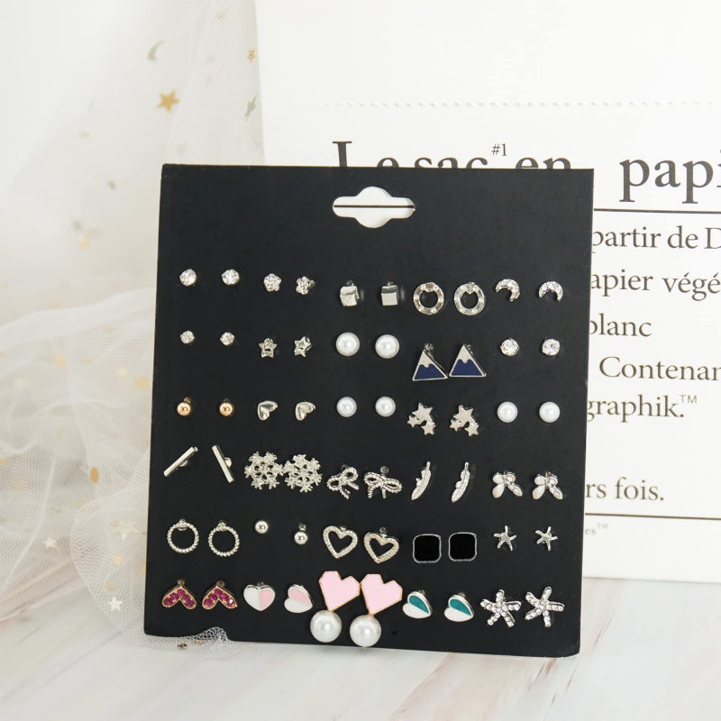 NEWITIN 30 Pairs Colorful Cute Earrings for Girls Sensitive Ears Hypoallergenic Girl Stud Earrings Set Stainless Steel Cartoon Stud for Girls and Women - Image 2
